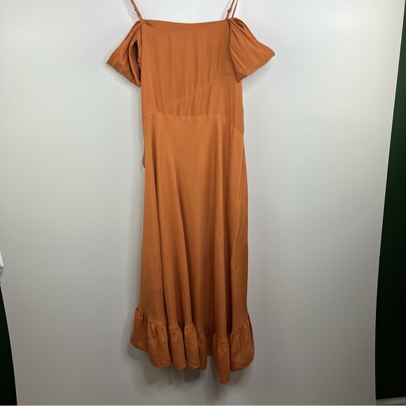MAJE PARIS Burnt Orange Wrap Ruffle Dress - Picture 10 of 12